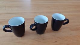 3 Kahla Espressotassen schwarz in sehr gutem Zustand