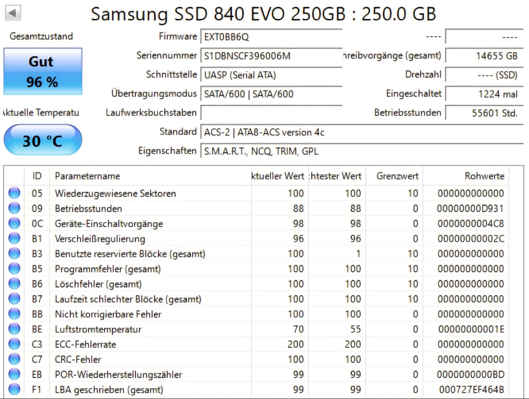 Samsung Harddisks: Samsung SSD 250GB – Gebraucht aus Zell ZH von rah_q6gm 2