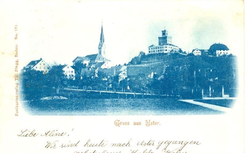 Cartoline postali: Uster - Gruss aus ... blaue Litho + 1900 – Usato da Emmenbrücke venduto da teestube