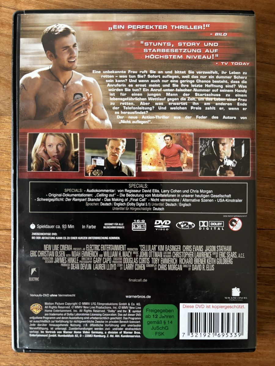 Tutti i DVDs: DVD Cellular - Final Call – Usato da Belp venduto da brb66 1