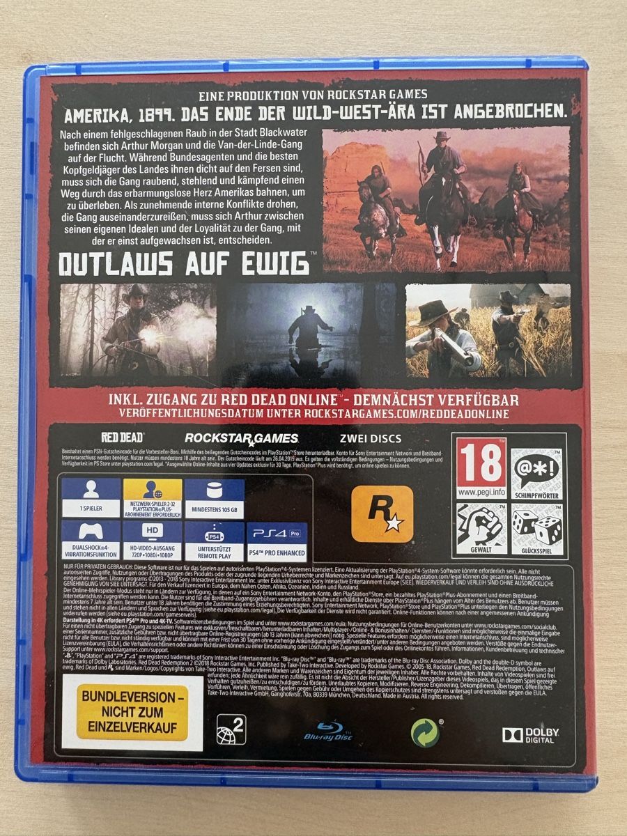 Sony Giochi: Red Dead Redemption 2 – PS4 – Data Disc + Play Disc - RDR 2 – Usato da Burgdorf venduto da iur_6898 1