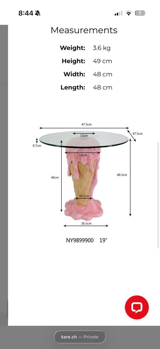 Tavoli: Unique Ice Cream Table - Perfect for Summer Decor! – Nuovo (secondo la descrizione) da Uitikon Waldegg venduto da sdman 2