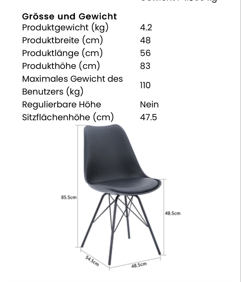 Sedie: 4x Schwarze Stühle gebraucht – Usato da Zollikofen venduto da fcl_8hvs 3