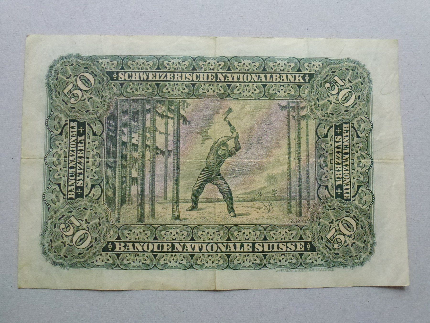 Banconote: Schweiz ++ 50 Franken 1942 – Usato da Walkringen venduto da Casablanca777 1