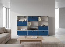 USM Haller Regal 3x4 Enzianblau / Neu (mit A Gestänge)