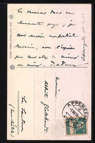 Cartoline postali: Appenzeler-Senn in Tracht mit Tabakspfei – Usato da Berlin venduto da bartko-reher 1
