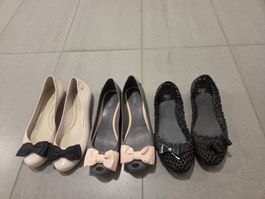 Trois paires de ballerines Melissa divers coloris