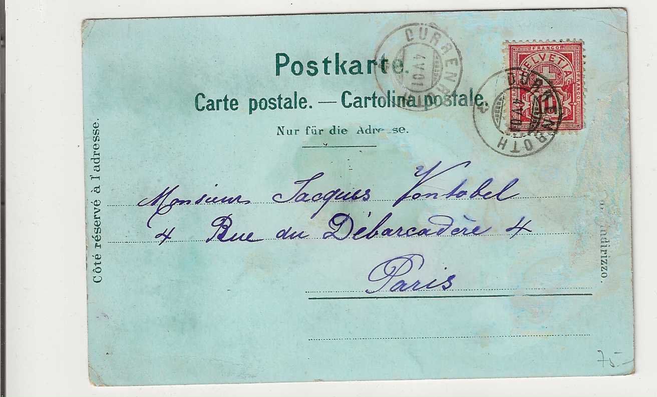 Cartoline postali: Dürrenroth, 1901, Litho – Usato da Spiez venduto da Niesen20 1