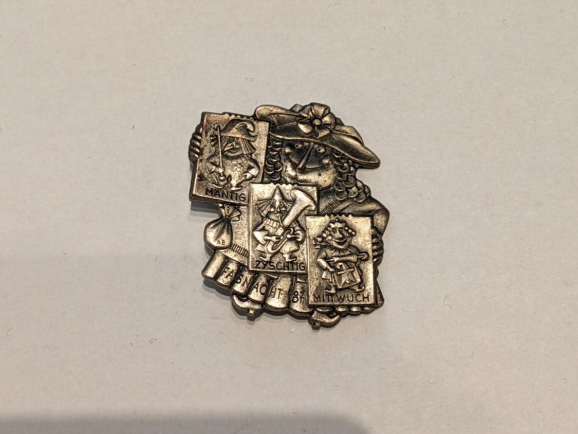Plaketten & Abzeichen: Plakette Fasnacht Basel 1987 Silber – Gebraucht aus Liestal von tonic 1