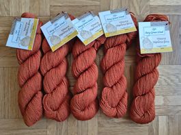 5x Rosy Green zertifizierte Bio Merino Wolle