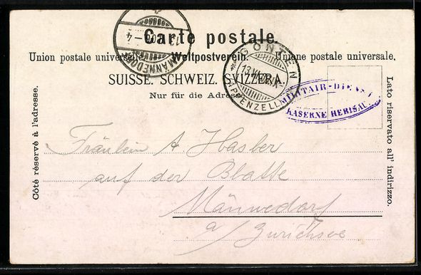 Cartoline postali: Litho Gonten, Säntispanorama, Jakobsbad – Usato da Berlin venduto da bartko-reher 1