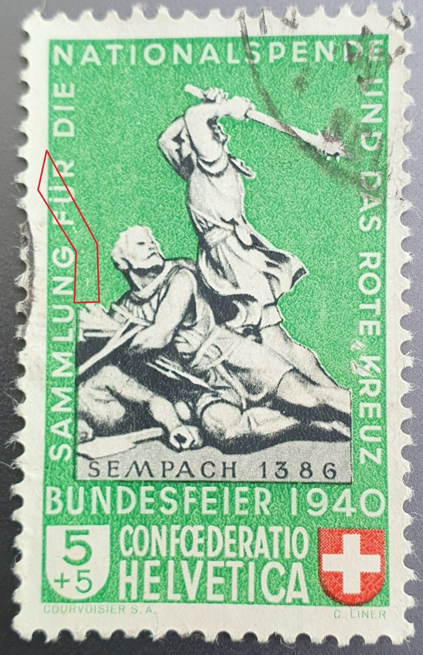 Alle Briefmarken: B3.4.03b Rasterfehler Glorienschein – Gebraucht aus Fislisbach von Zigzag12