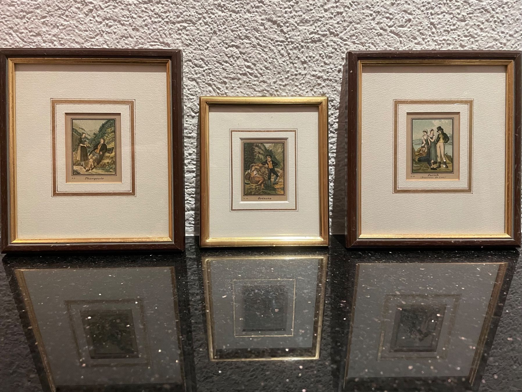 Foto & Immagini: 3 schöne Vintage Bilder mit Blattgold – Usato da Niederweningen venduto da baghirac