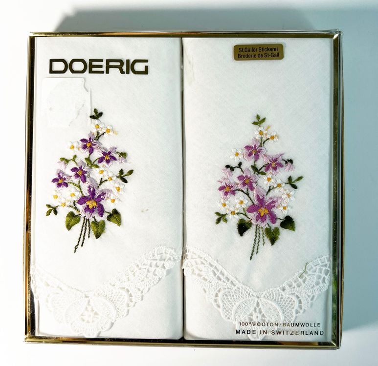 3er Pack Taschentücher Mit Initiale J - Bestickt Mit Satin-Rand