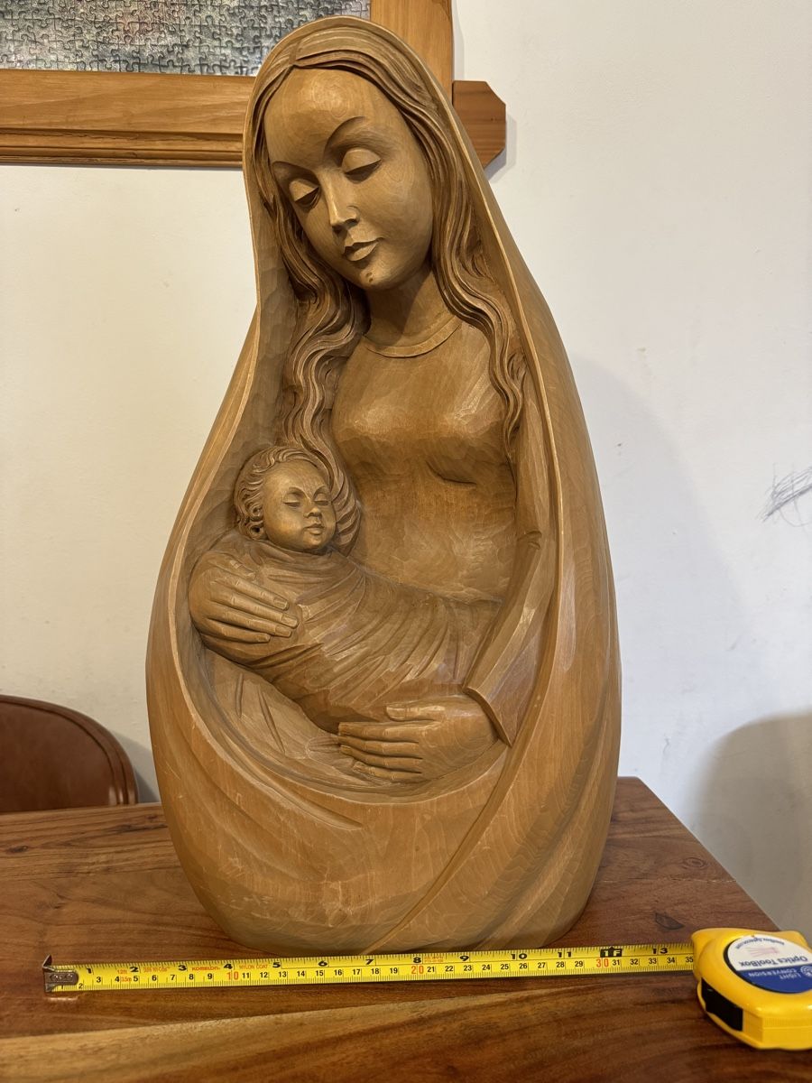 Sculture & Statue: Grosse Geschnitzte Heilige Maria Muttergottes Heilige Maria – Usato da Morges venduto da SevArt
