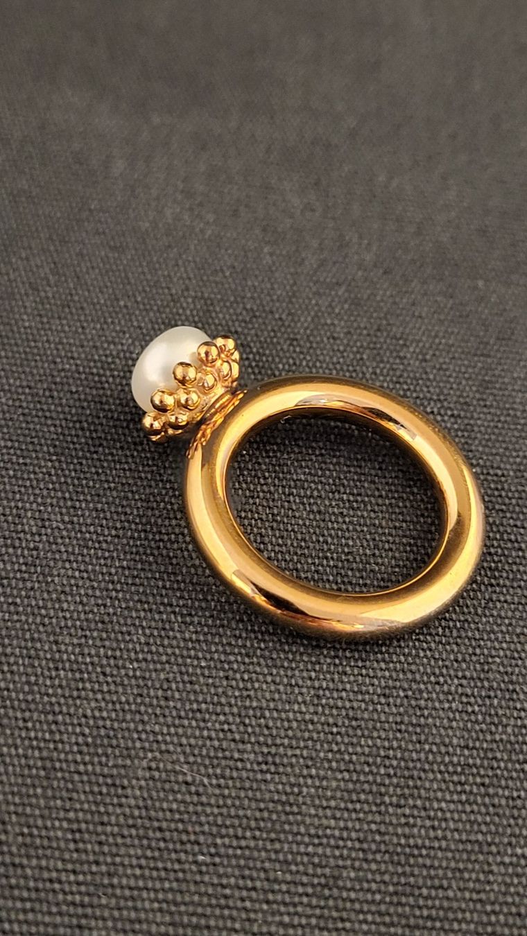 Olga Ribler Anelli: Edelstahl-Ring mit Perle OLGA RIBLER – Usato da Basel venduto da spinne02 4