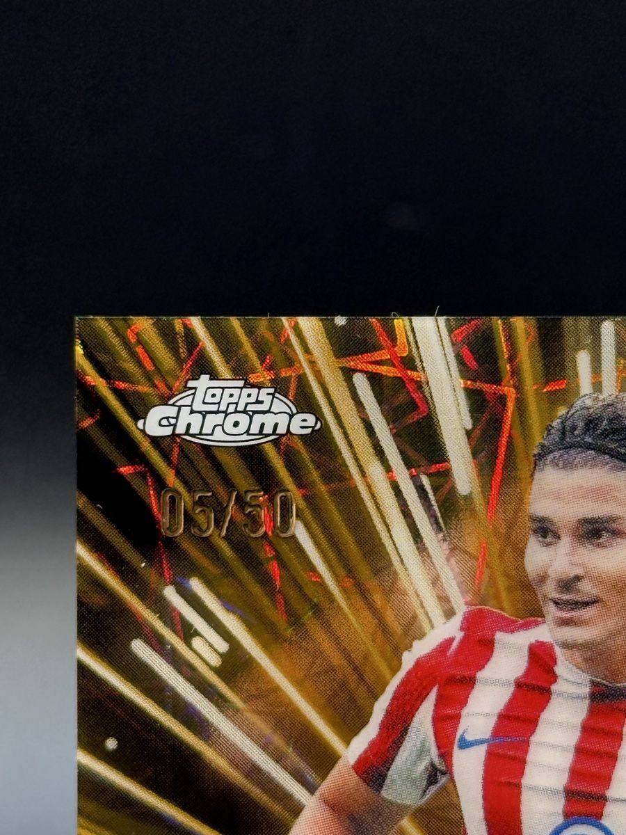 Julián Alvarez auto /50 Topps Chrome Black Lazer (Nuovo (secondo la ...