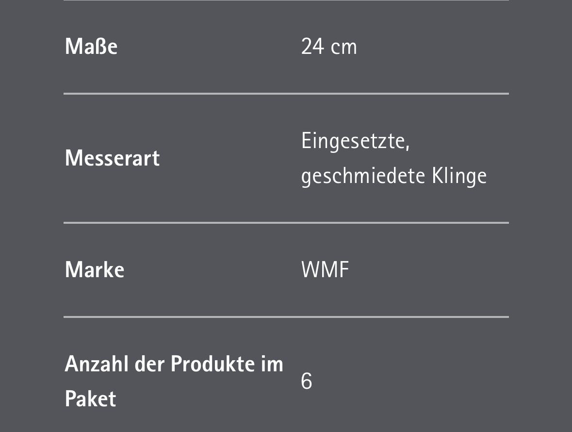 WMF Coltelli: WMF RANCH STEAKMESSER-SET, 6-TEILIG – Nuovo e nell'imballaggio originale da Root venduto da NaBr76 5