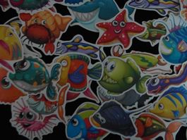 FISCHE AUFKLEBER / STICKERS 50 Stk.