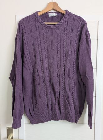 Strickpullover retro violett aus Italien Gr. 7 (M/L)