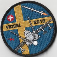 Stoffabzeichen Vidsel 2018 Militär F/A-18 CH Stoff mit Klett