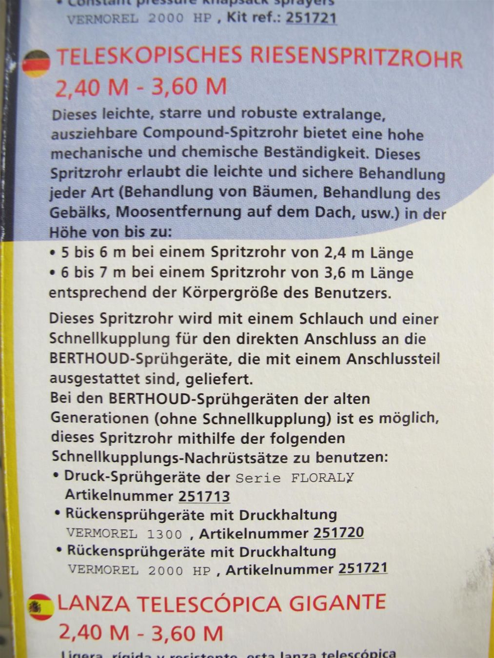 Tecnologia medica: Berthoud Compound-Spritzrohr extralang – Nuovo e nell'imballaggio originale da Dintikon venduto da klmag 3