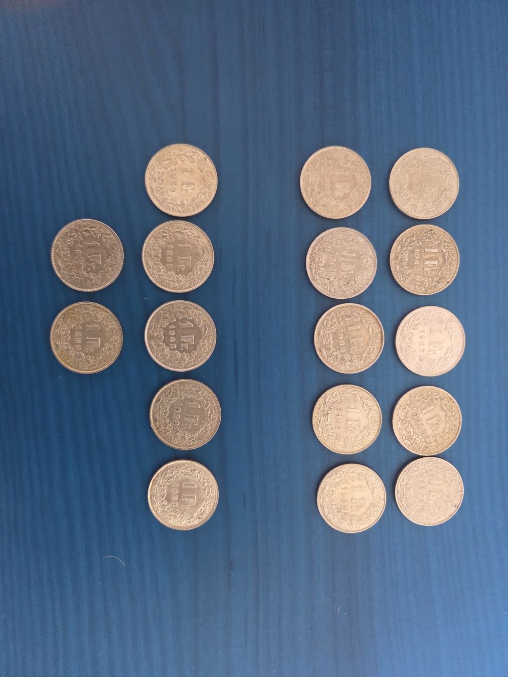 Tutti le monete: 17x Schweizer 1 Fr. Silbermünzen 1963 – Nuovo (secondo la descrizione) da Oberuzwil venduto da FJC