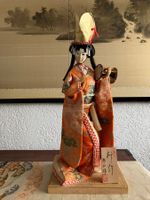 Antik Japan Geisha Doll Puppe mit Tsuzumi Trommel