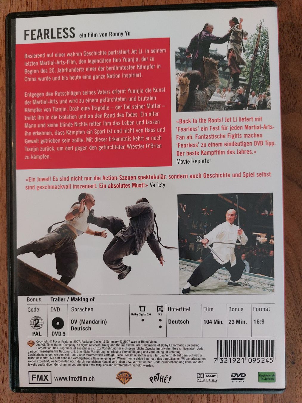 Tutti i DVDs: DVD -  Fearless mit Jet Li – Usato da Rheinfelden venduto da FilmAuktion 1