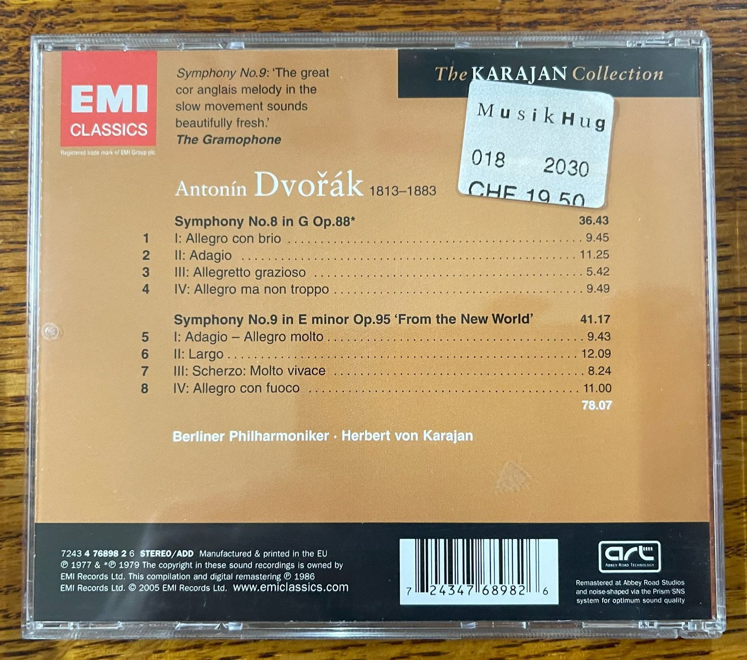 CD: Dvorak Symphonies 8&9 New World - CD – Usato da Oftringen venduto da Vucki 1