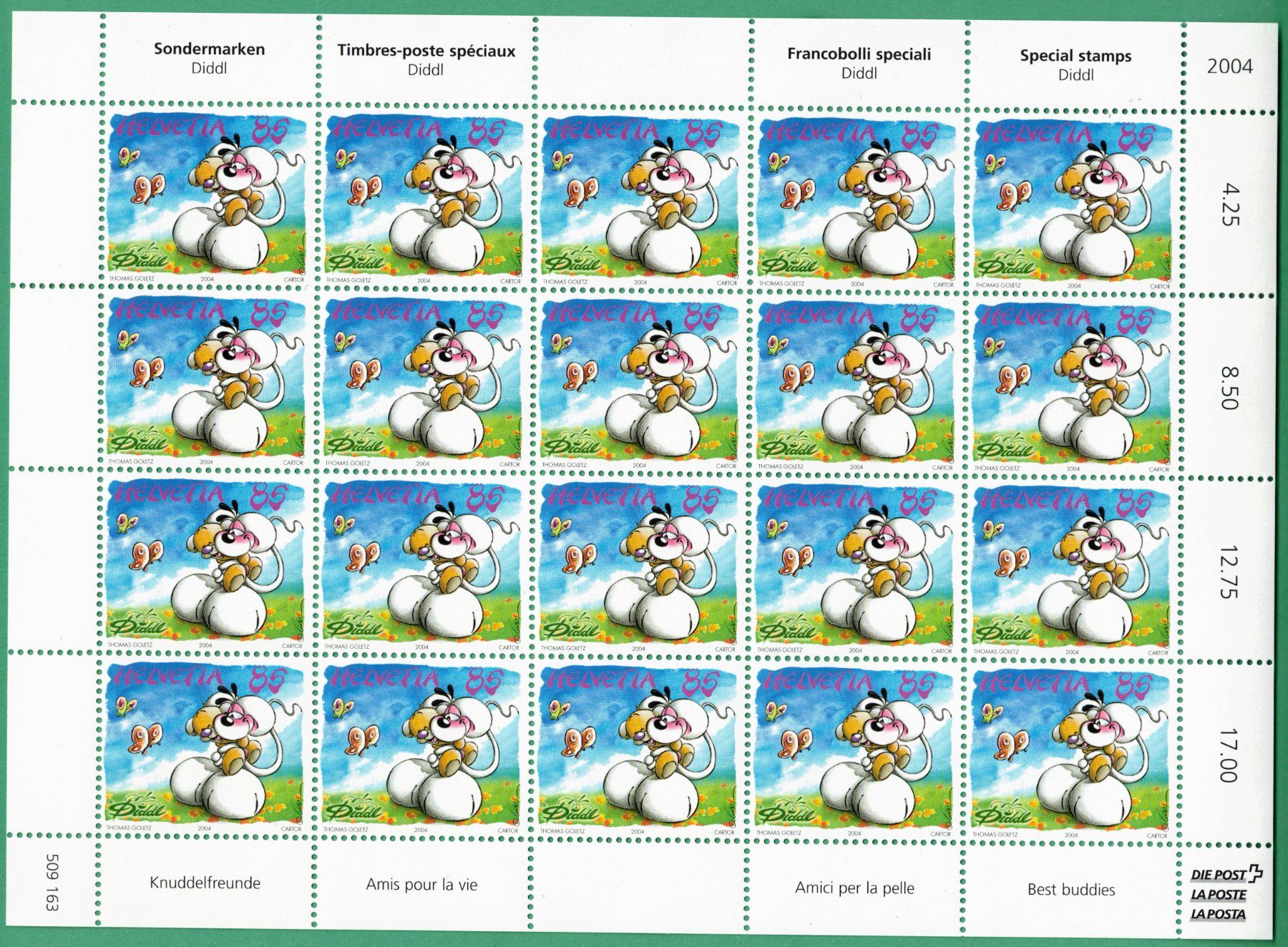 Tutti i francobolli: Bogen  2004  Diddl  Knudelfreunde   postfrisch – Nuovo (secondo la descrizione) da Mellingen venduto da Ginger