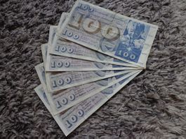 6 x billets 100 Fr. Suisse (1x1963/1x1969/3x1970/1x1971)