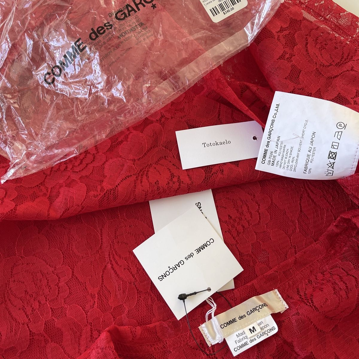 Comme Des Garcons Tops: COMME DES GARCONS Red Lace Top New – Neu und originalverpackt aus Emmen von Avviivva_Com2023 5