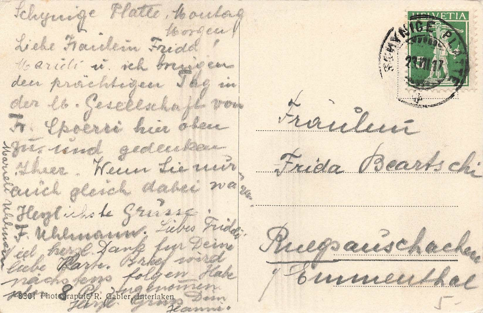 Cartoline postali: Sch ynig platte eiger Mönch und Jungfrau – Usato da Biasca venduto da Blenio71 1