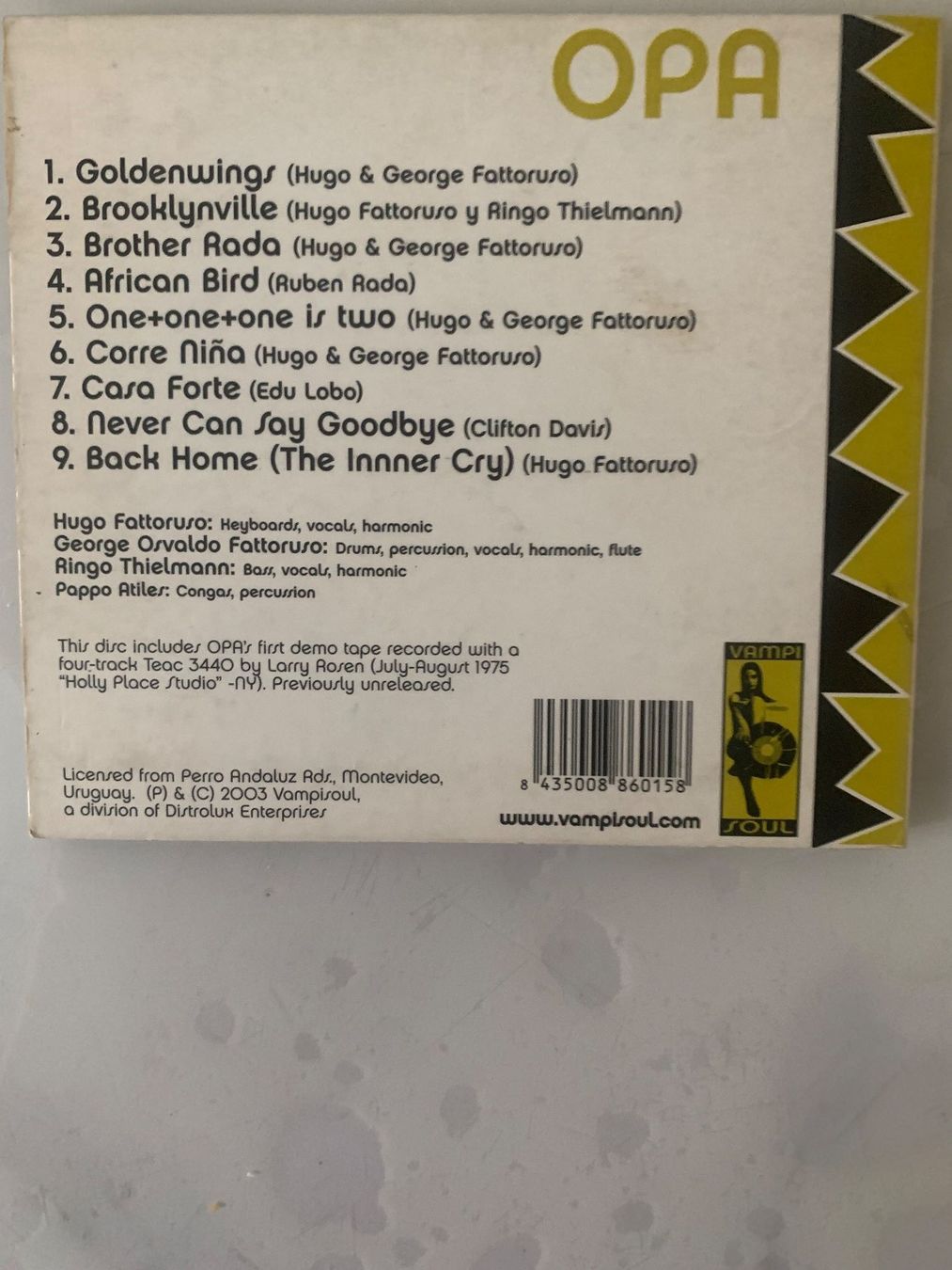 CD: OPA/Back Home/Lost 1975 Sessions – Usato da lausanne venduto da Ccheche 2