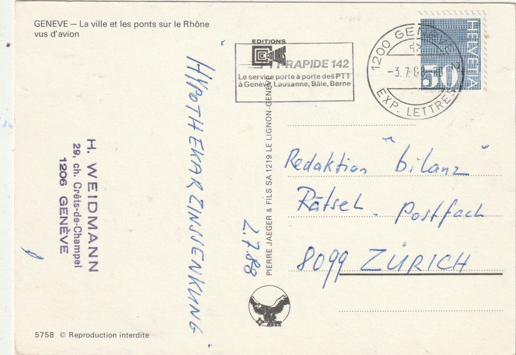 Cartoline postali: Genf – Usato da Lumbrein venduto da made02 1