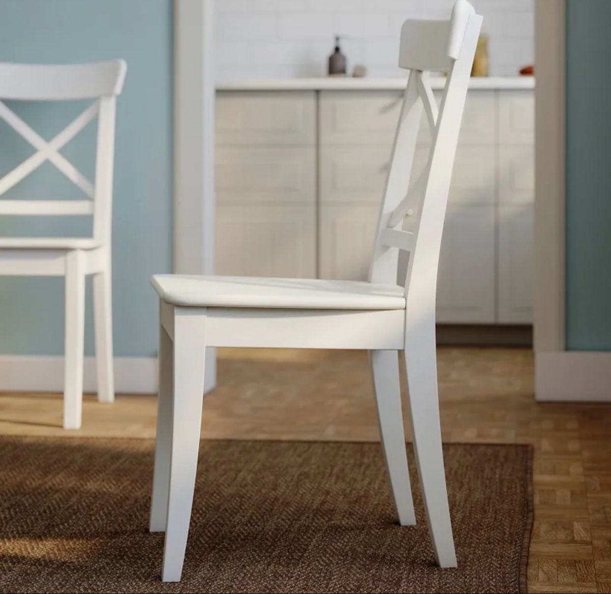 Ikea Chaises: Lot de 8 chaises blanches  – D'occasion à Chernex par npe_m5zk 6