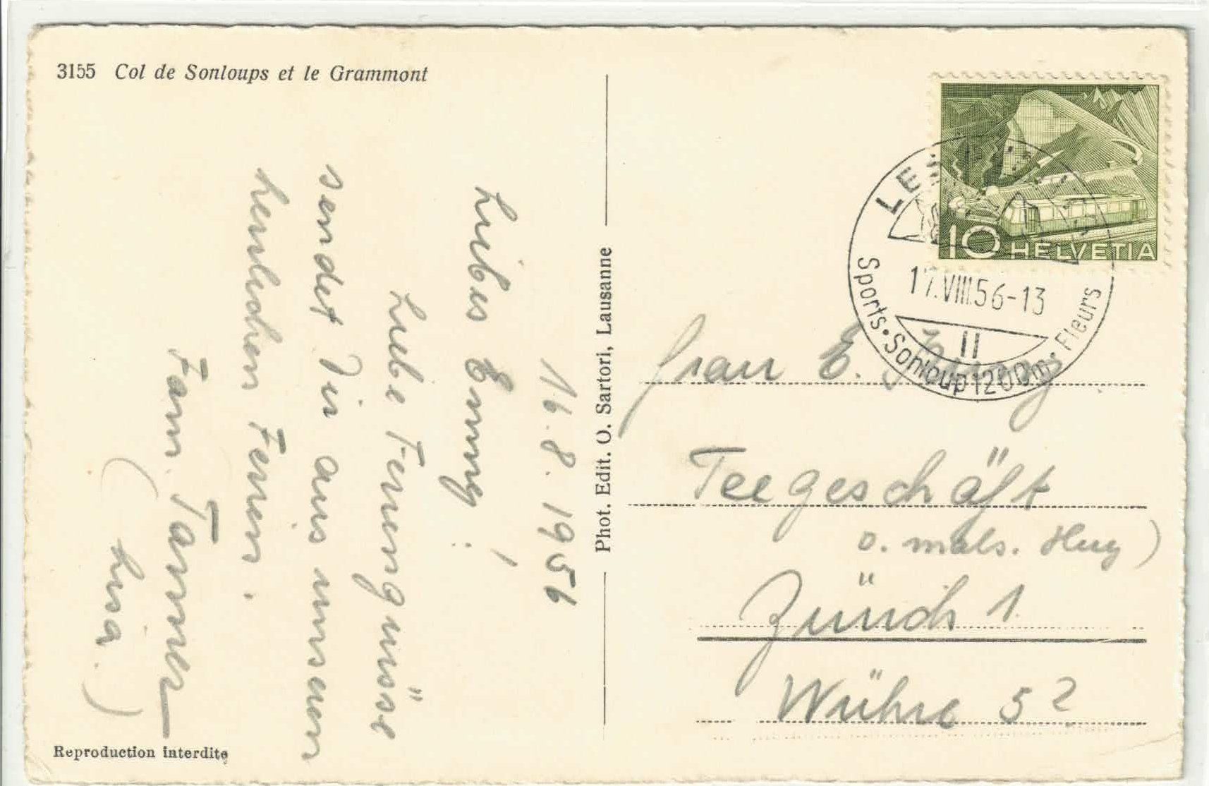 Cartoline postali: Col de Sonloups et le Grammont – Usato da Ettingen venduto da Kartenplanet 1