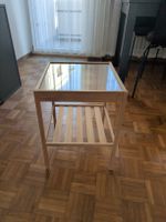 Beistelltisch Holz mit Glasplatte