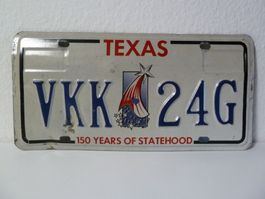 USA Nummernschild / Autonummer / License Plate TEXAS VKK-24G