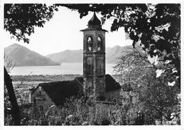 Orselina Locarno TI Chiesa con panorama sul Lago Maggiore G