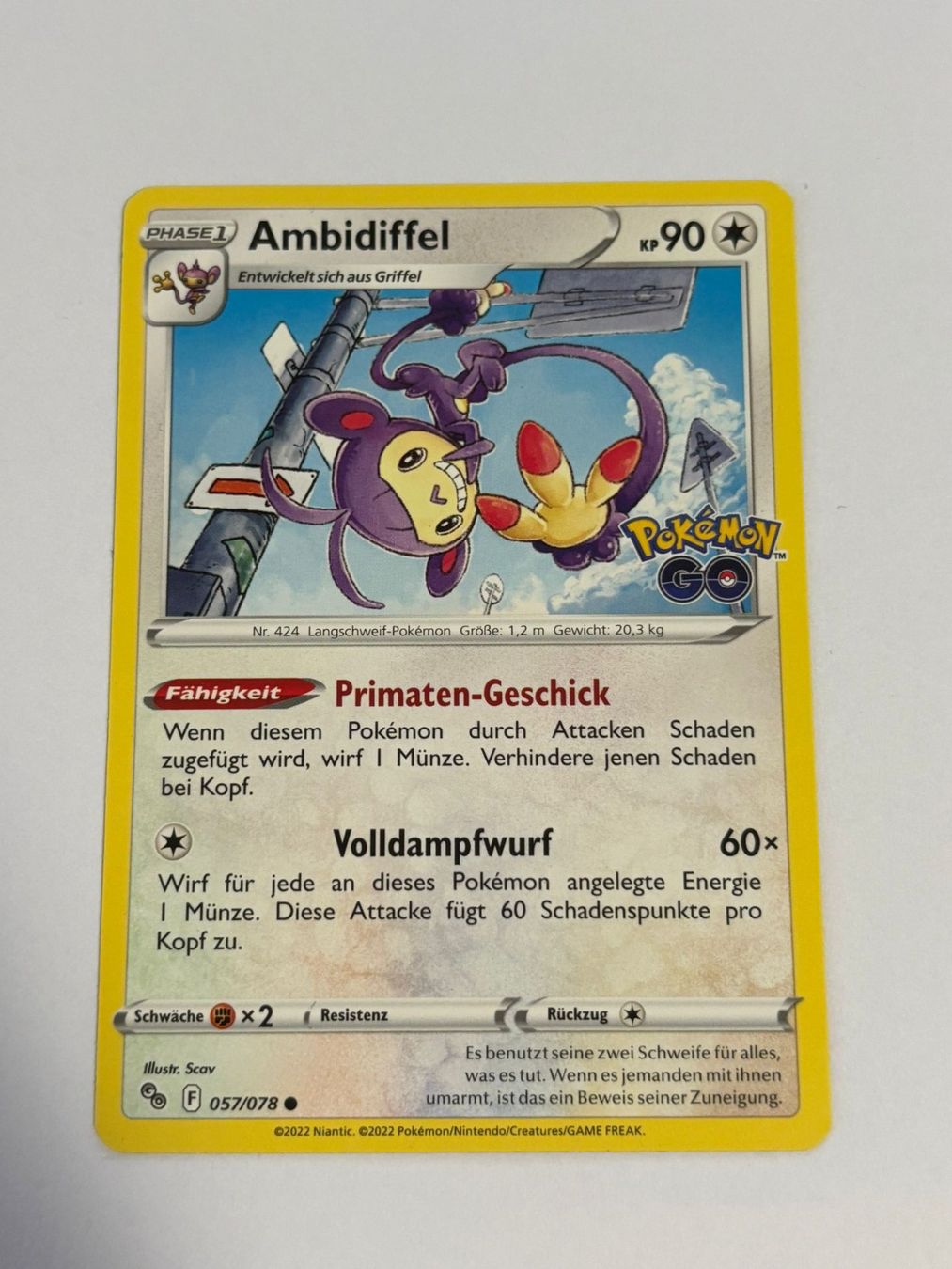 Pokémon Sammelbilder & Trading cards: Pokemon-Karte Ambidiffel 057/078 – Gebraucht aus Herisau von Seyashop1