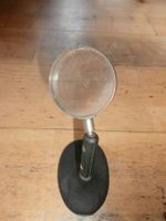 Retro Vergrösserungsglas/Lupe, Kugelgelenk, Gusseisensockel