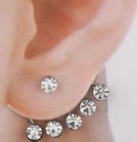 Ohrstecker Ohrringe 6x klare Strass Zirkonia Ohr Schmuck