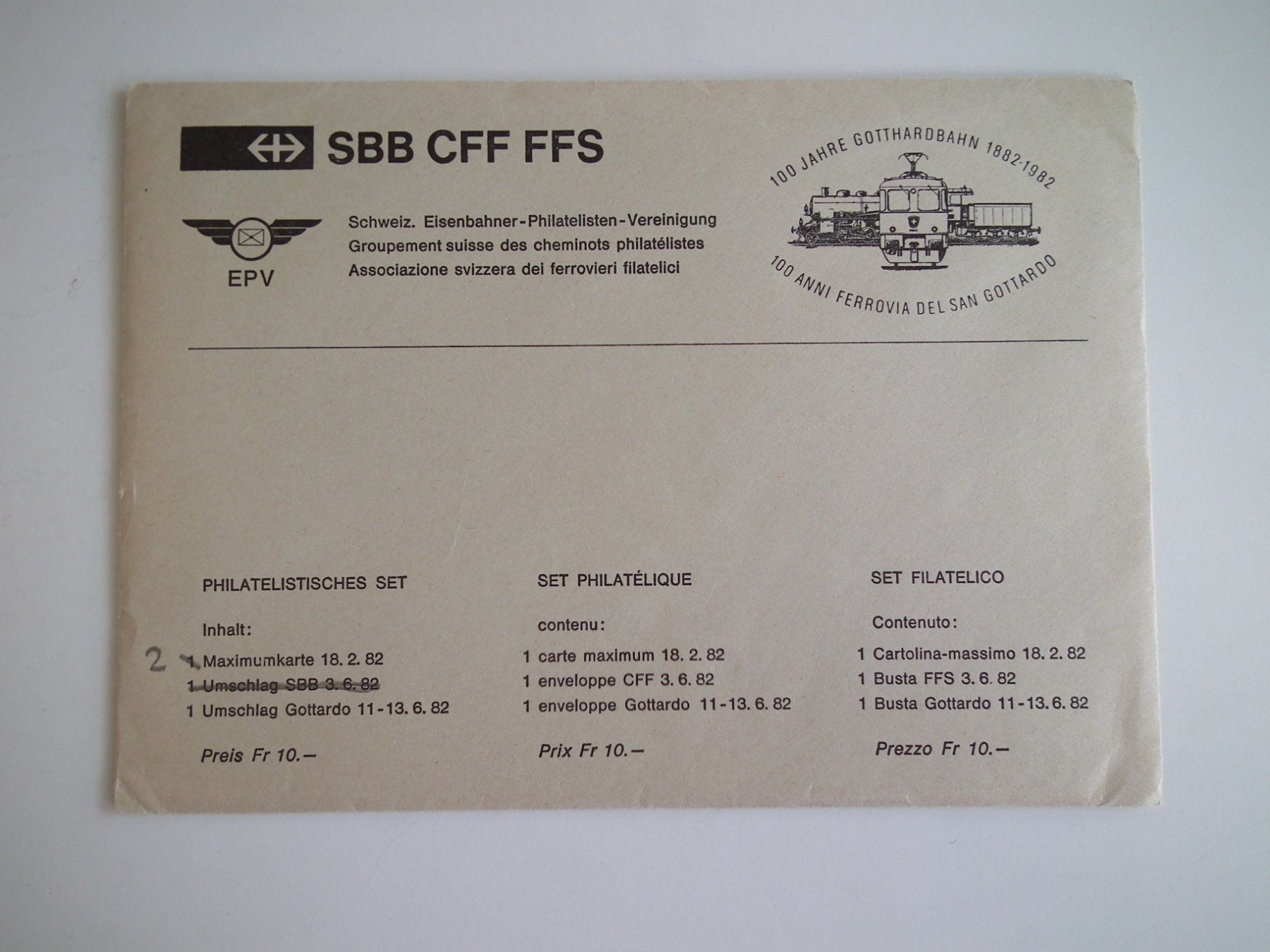 Tous les timbres: 1982 100-Jahre Gotthardbahn SBB- Philatelistisches Set – D'occasion à Kriens par WULLU99