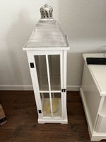 Laterne Weiss Holz Glas gross guter Zustand