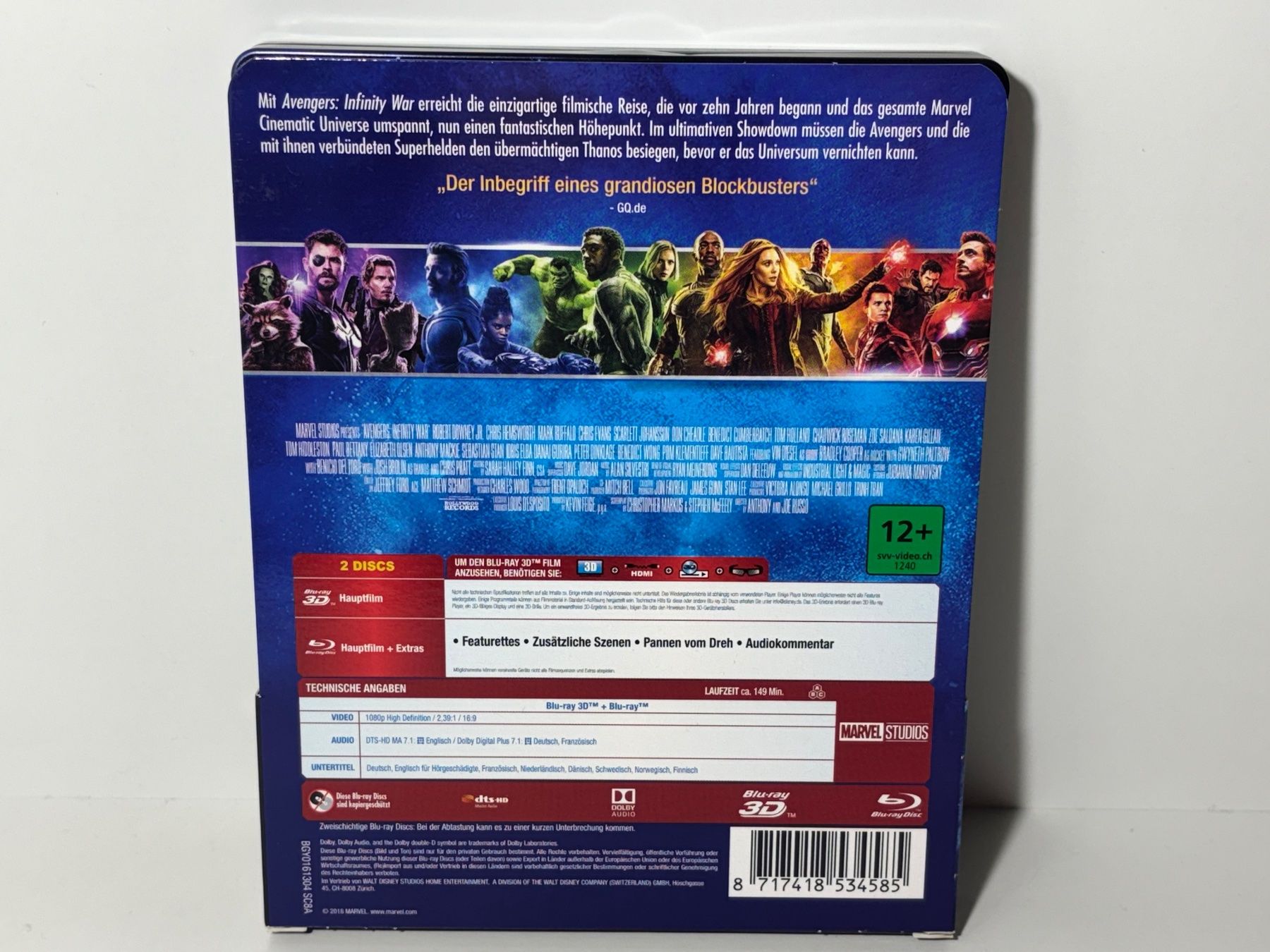 Tutti i DVDs: Avengers 3 - Infinity War Blu Ray 3D Steelbook – Usato da Wilderswil venduto da Sstriker 1