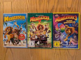 3 DVDs: "Madagascar 1 & 2 & 3" - Familienspass!