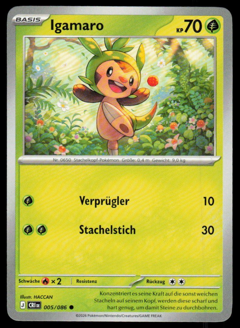 Pokémon Carte collezionabili: Pokemon Igamaro 005/086 – Usato da Herisau venduto da Pokemon2025