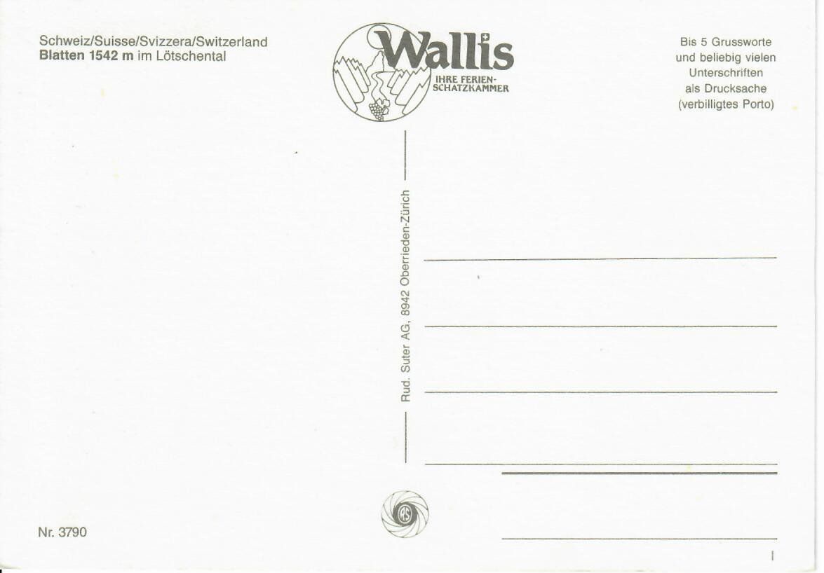Cartoline postali: Blatten – Usato da Hochdorf venduto da Ziegel-16 1